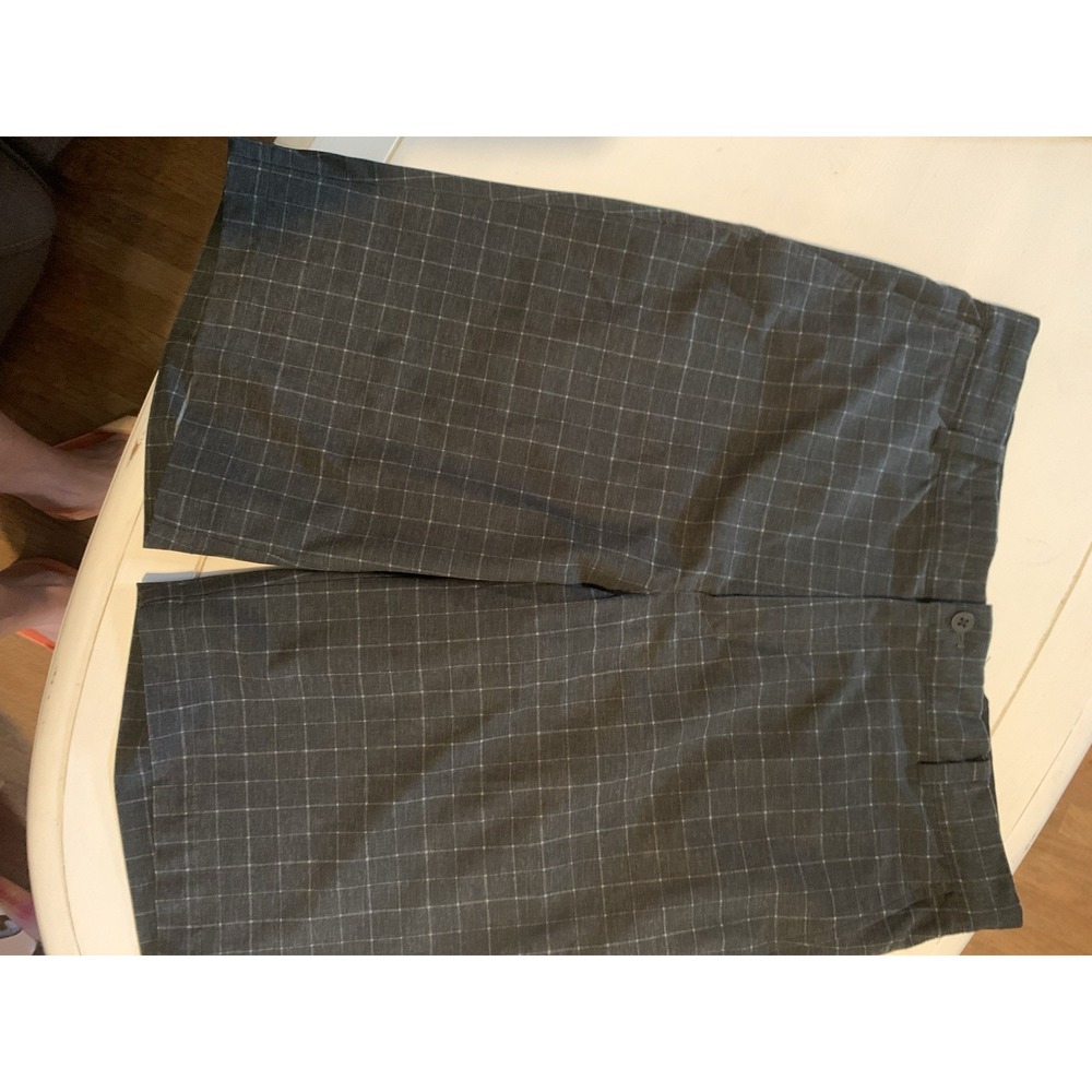 Mens Nike Golf Dark Gray/Black Dri Fit Checkered‎ Shorts - Size 32